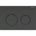 Pulsador Omega20 de Geberit. Doble descarga: negro, negro mate